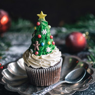 Christmas tree cupcake