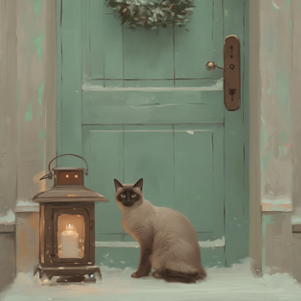 Tonkinese Kitten in Winter