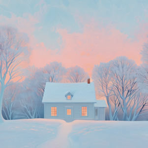 Winter Landscape with a Cottage
