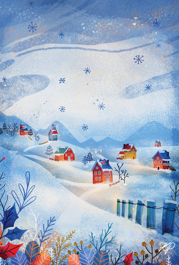 Karolina Piętoń - Christmas houses / Artistic postcards / Postcards ...