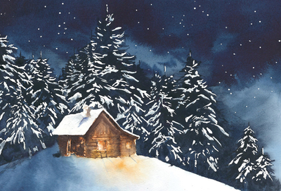 Winter hut / Winter holidays / Postcards / Postallove - postcards made ...